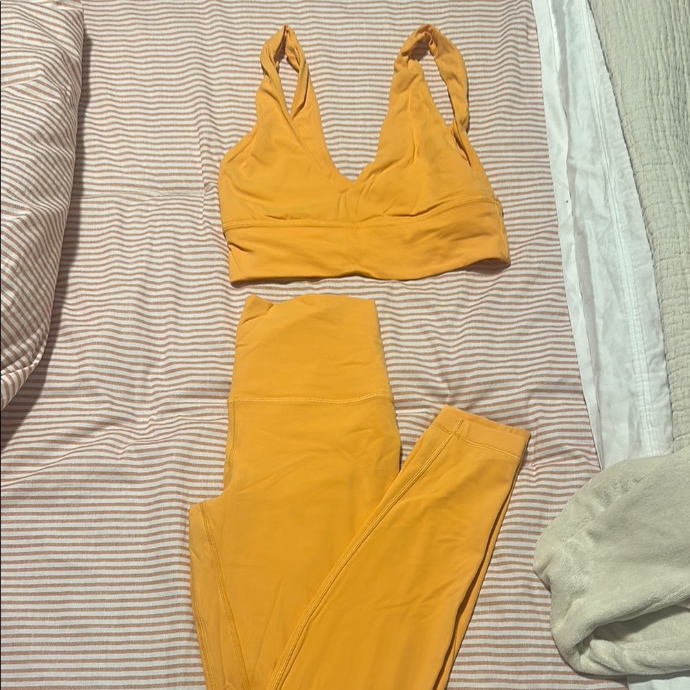 Orange lululemon align Sports Bra and Leggings Set